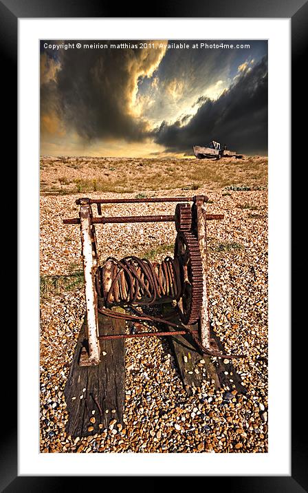 rusty abandoned winding gear Framed Mounted Print by meirion matthias