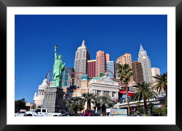 Las Vegas' NYC Skyline Replica Framed Mounted Print by Andy Evans Photos