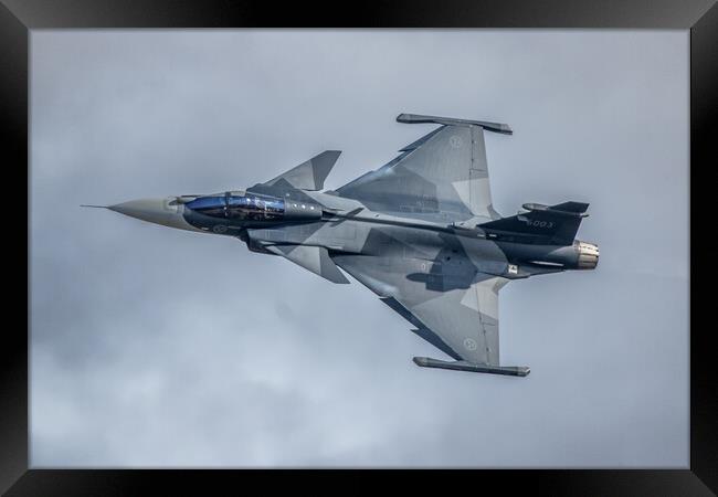 SAAB JAS 39 Gripen E Framed Print by J Biggadike