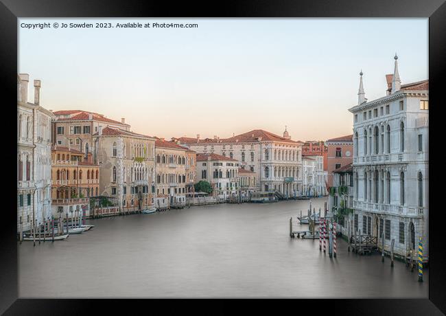 Sunrise over the Venetian Canal Framed Print by Jo Sowden