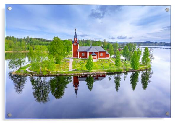 Rammens Church in Varmland, Sweden Acrylic by Arterra 