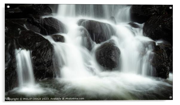 The perfectly formed Ladore waterfalls 921  Acrylic by PHILIP CHALK