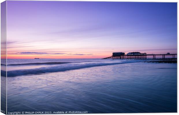 Cromer pier sunrise 922 Canvas Print by PHILIP CHALK