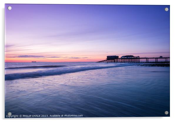 Cromer pier sunrise 922 Acrylic by PHILIP CHALK