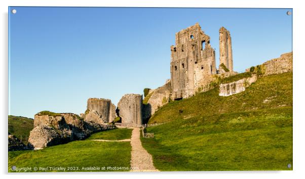 The Romantic Ruins of Corfe Castle  Acrylic by Paul Tuckley