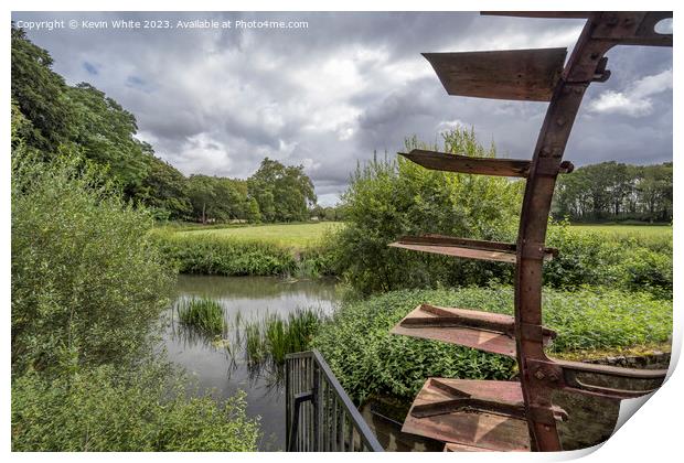 View from watermill at Painshill Gardens Cobham Print by Kevin White