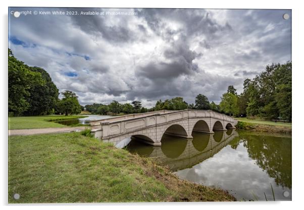 Five Arch bridge Painshill Park Gardens Acrylic by Kevin White