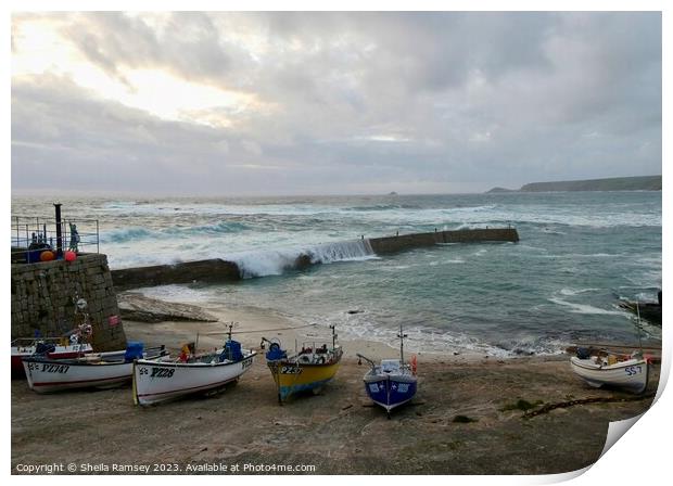 Evening At Sennen Cove Print by Sheila Ramsey