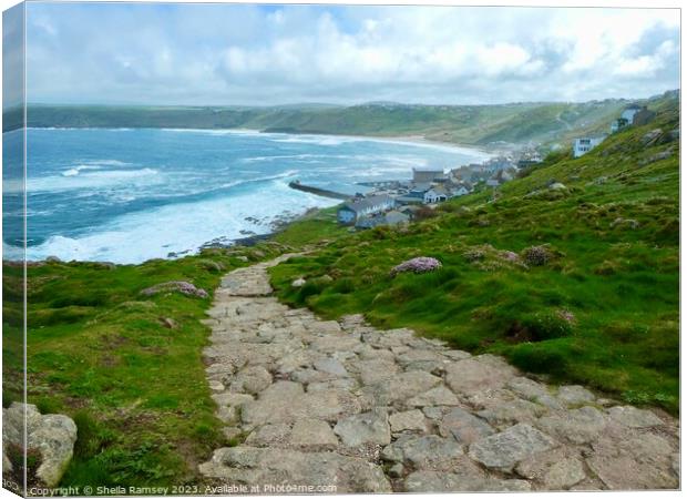 Path To Sennen Cove Canvas Print by Sheila Ramsey