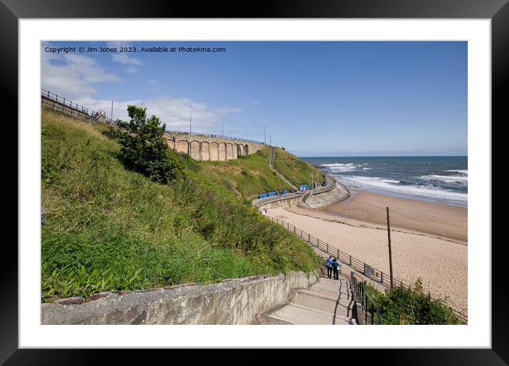 The Steps down to King Edward's Bay, Tynemouth Framed Mounted Print by Jim Jones