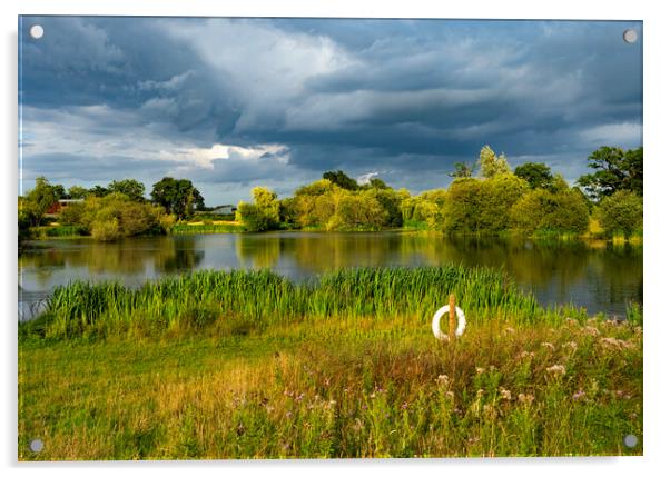 Secret Pond Surrey Acrylic by Clive Eariss