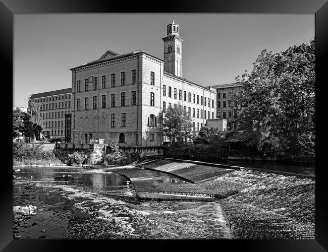 New Mill and River Aire, Saltaire Framed Print by Darren Galpin