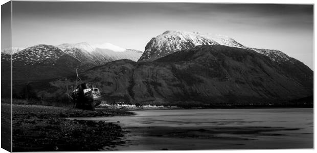 Ben Nevis and the old Boat  Canvas Print by Anthony McGeever