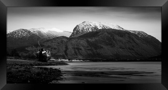 Ben Nevis and the old Boat  Framed Print by Anthony McGeever