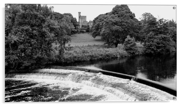 Hornby Castle and Weir Acrylic by Michele Davis
