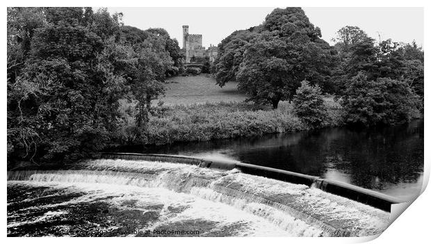 Hornby Castle and Weir Print by Michele Davis