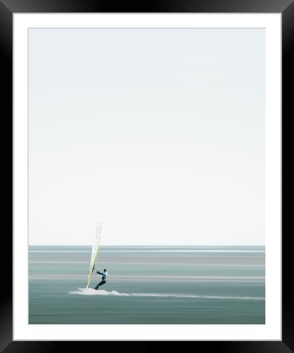 Kite Surfing Framed Mounted Print by Mark Jones