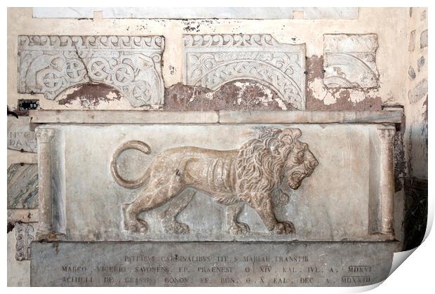 Lion Sarcophagus Print by Fabrizio Troiani