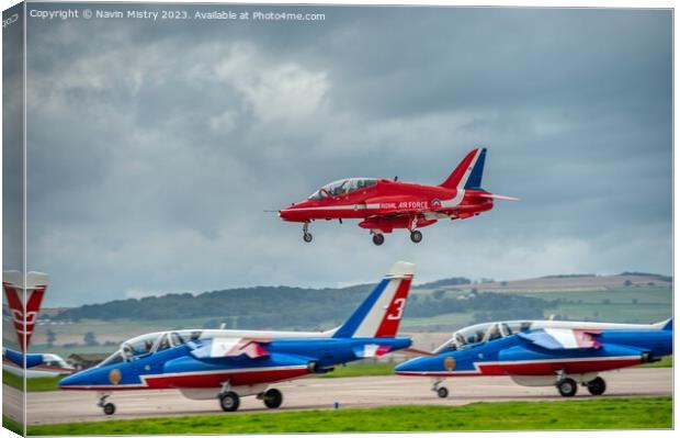 The Red Arrows and Patrouille de France Canvas Print by Navin Mistry