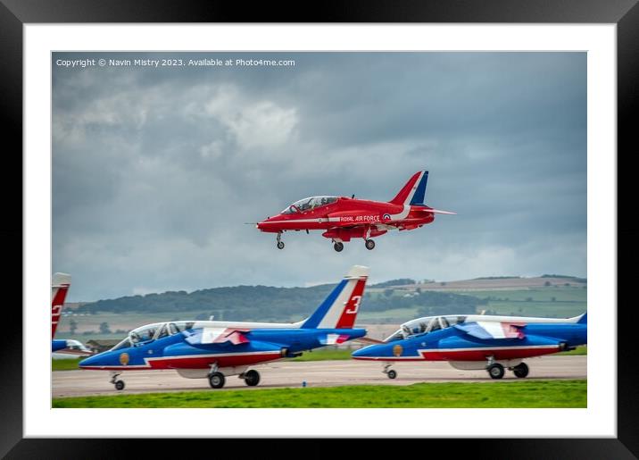 The Red Arrows and Patrouille de France Framed Mounted Print by Navin Mistry