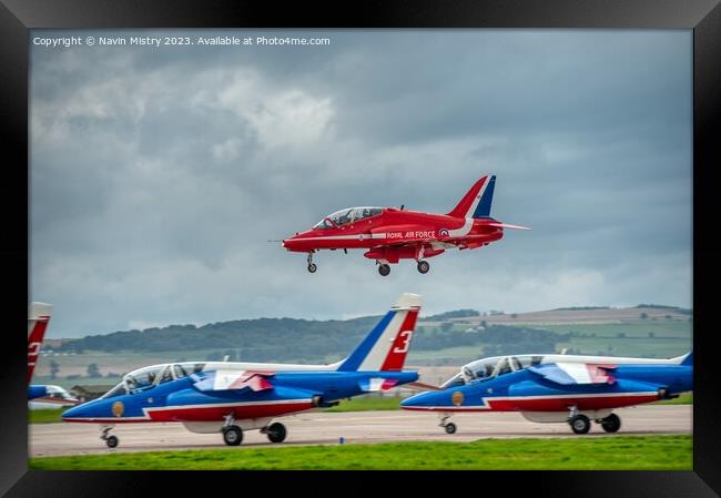 The Red Arrows and Patrouille de France Framed Print by Navin Mistry