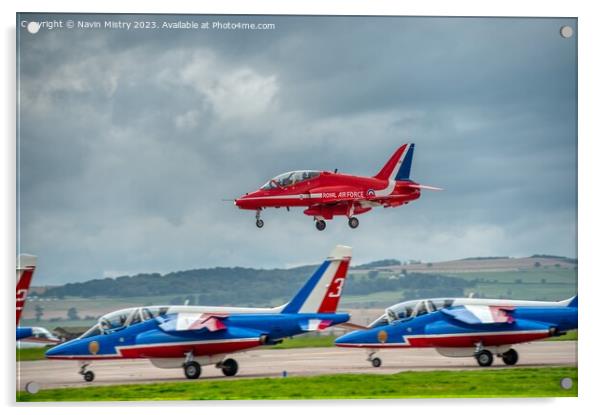 The Red Arrows and Patrouille de France Acrylic by Navin Mistry