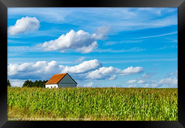 House in a cornfield. Framed Print by Sergey Fedoskin