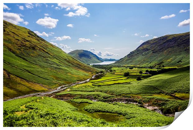Wast Water and Wasdale Head  Cumbria Print by Maggie McCall