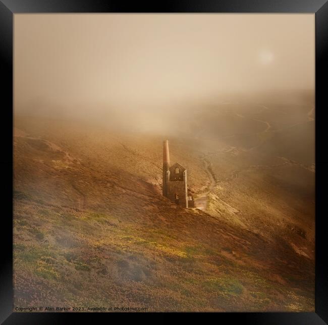 Engine House in the Mist Framed Print by Alan Barker