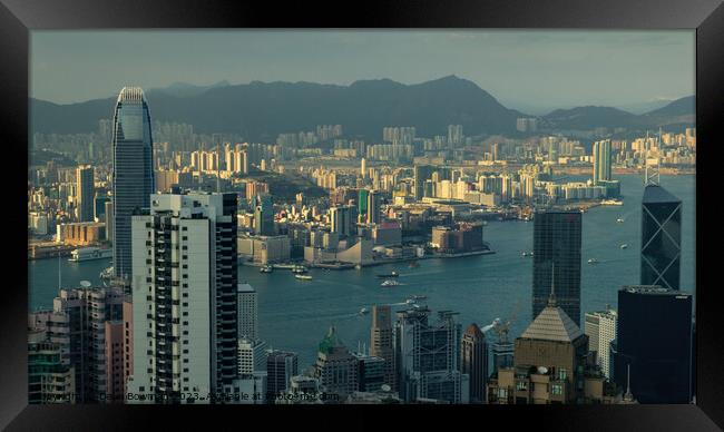 Last Light in Hong Kong Framed Print by Dave Bowman