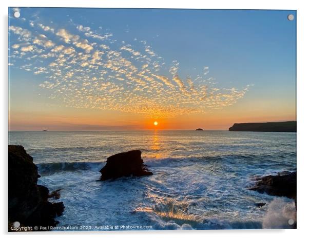 A sunset over Pentire Point Acrylic by Paul Ramsbottom