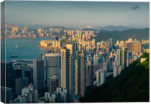 Hong Kong Cityscape Canvas Print by Dave Bowman