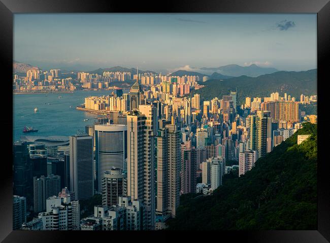 Hong Kong Cityscape Framed Print by Dave Bowman