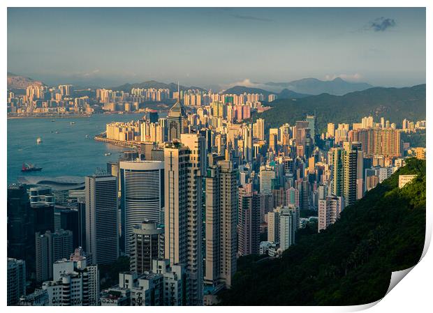Hong Kong Cityscape Print by Dave Bowman