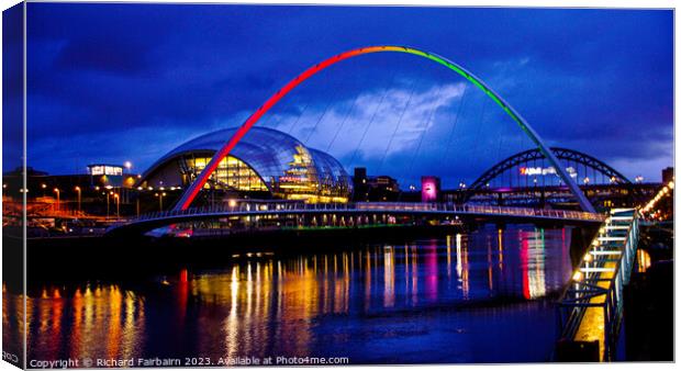 Bridges Over The Tyne Canvas Print by Richard Fairbairn