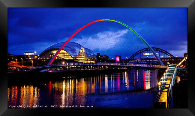 Bridges Over The Tyne Framed Print by Richard Fairbairn