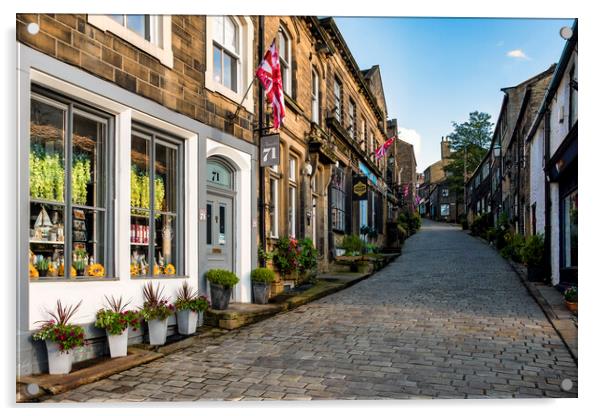 Haworth Main Street, West Yorkshire Acrylic by Tim Hill