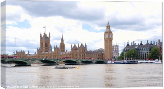 Westminster From Southbank Canvas Print by Igor Alifanov