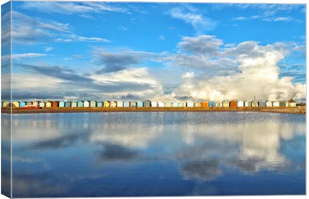Sunrise reflections over the Brightlingsea Tidal pool  Canvas Print by Tony lopez