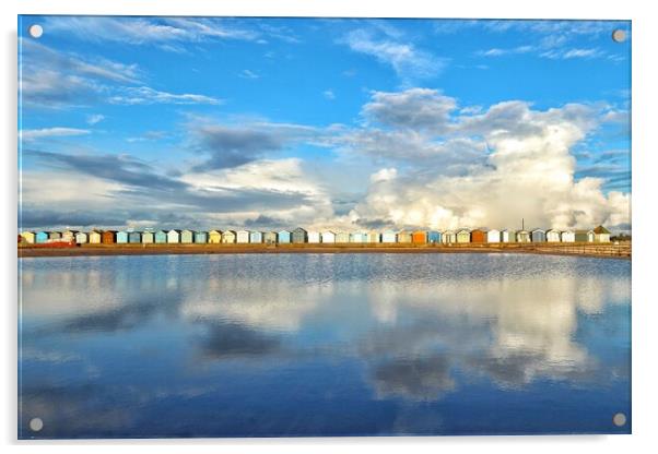 Sunrise reflections over the Brightlingsea Tidal pool  Acrylic by Tony lopez