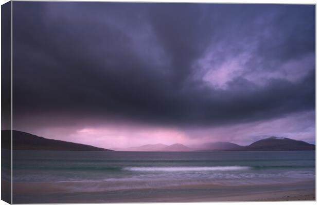 Luskentyre beach atmospheric mood, Isle of Harris Canvas Print by John Finney