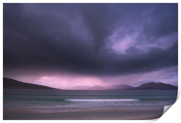 Luskentyre beach atmospheric mood, Isle of Harris Print by John Finney