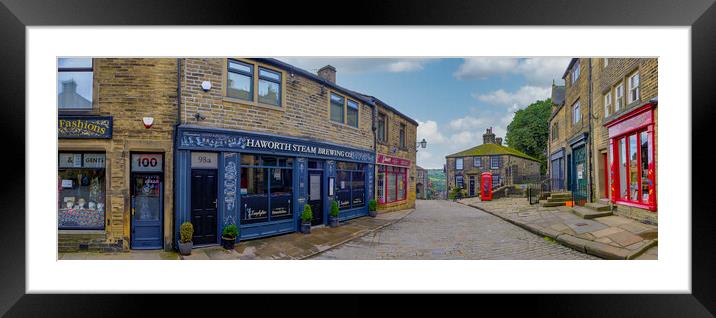 Main Street Haworth Panoramic Framed Mounted Print by Steve Smith