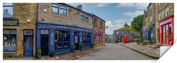 Main Street Haworth Panoramic Print by Steve Smith