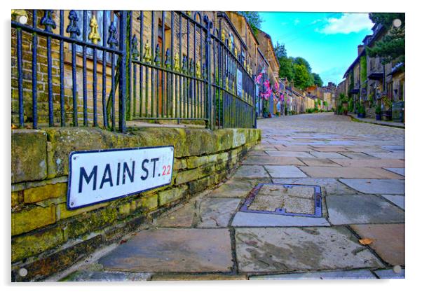 Main Street Haworth Acrylic by Steve Smith