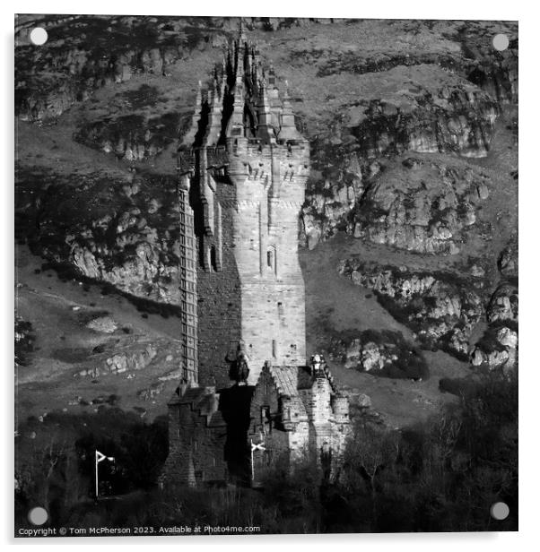 The Stirling Stature of Wallace Monument Acrylic by Tom McPherson