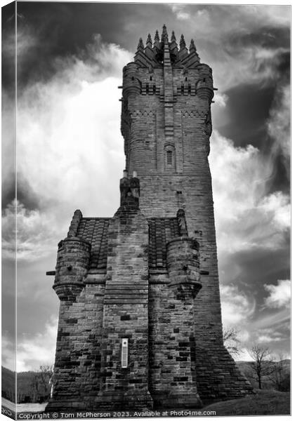 The Wallace Monument Monochrome Canvas Print by Tom McPherson