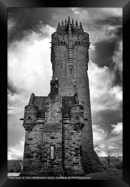 The Wallace Monument Monochrome Framed Print by Tom McPherson