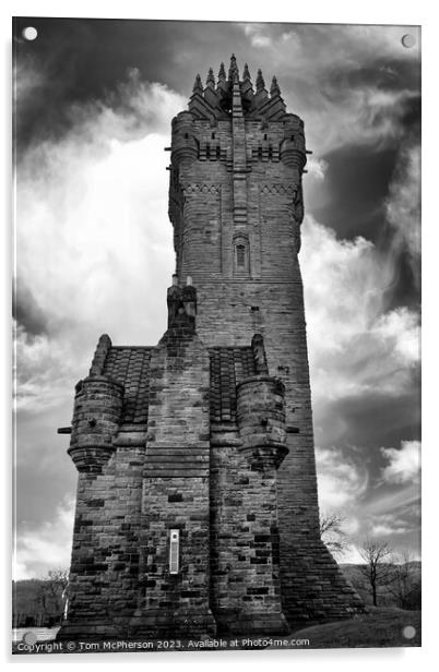 The Wallace Monument Monochrome Acrylic by Tom McPherson