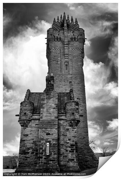 The Wallace Monument Monochrome Print by Tom McPherson